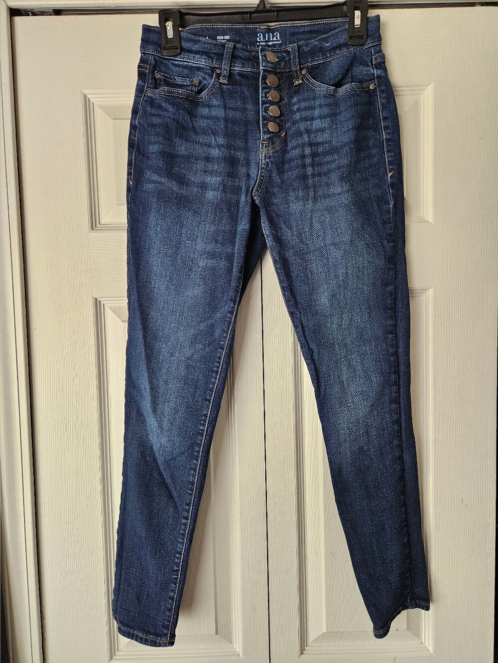 Ava High-Rise Button-Fly Women's Jeans - Dark Blue